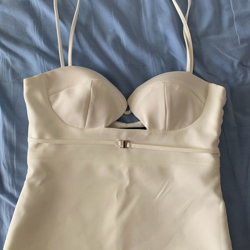 White Zara corset-style top with silver detail new, size S