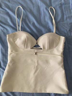 White Zara corset-style top with silver detail new, size S