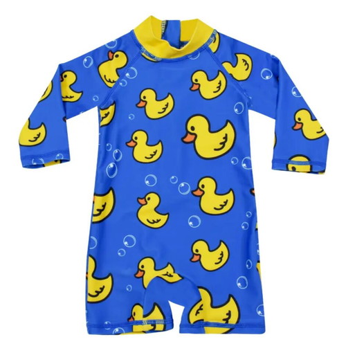 Baby Swimsuit UPF 50+ Yellow Ducks Size 74cm 6-12 Months Like New