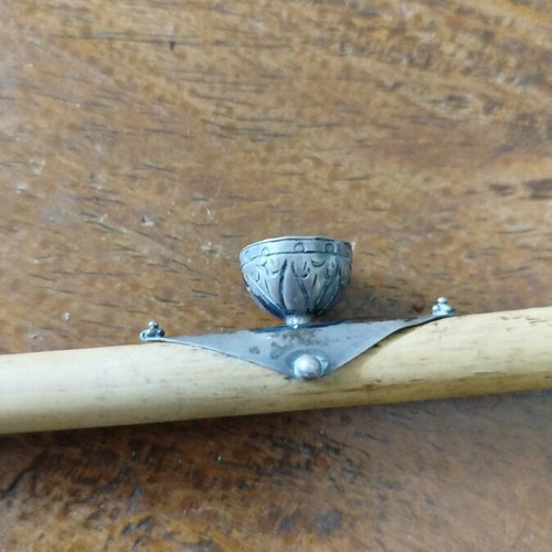 Handmade vintage pipe like new, wooden with metal holder