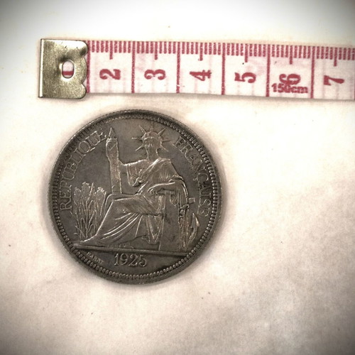1 Piastre French Indochina 1925 Silver Plated Replica Coin New