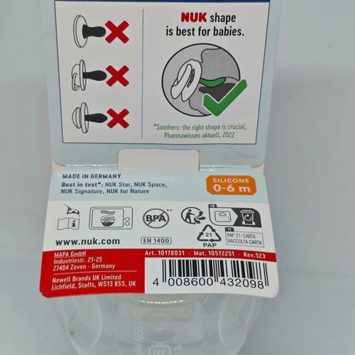 NUK My First NUK silicone pacifier 0–6 months like new