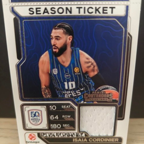2025-26 Panini Contenders Euroleague Isaia Cordinier Patch card new