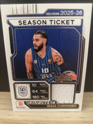 2025-26 Panini Contenders Euroleague Isaia Cordinier Patch card new