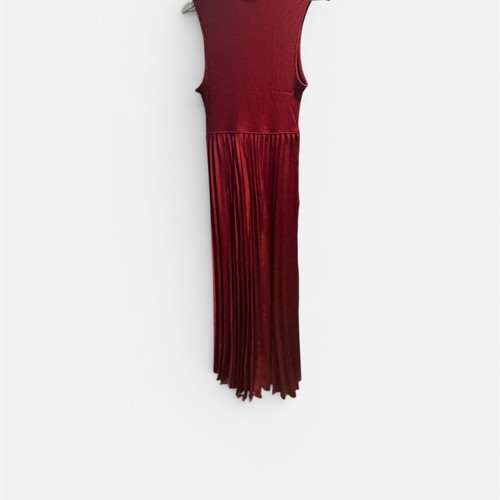 Zara long sleeveless dress with pleats new, red, size M