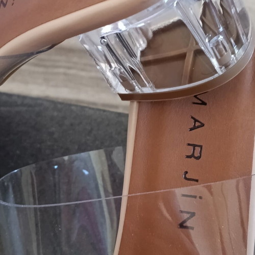Marjin women's mules new, size 39, nude with transparent details