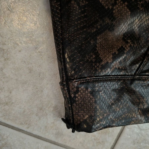 Zara asymmetrical faux leather snakeskin brown skirt new size XS