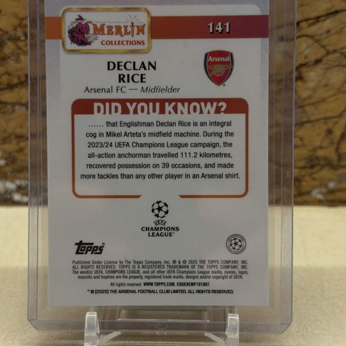 2025 Topps Merlin UCC Soccer Declan Rice Merlinfractor card new