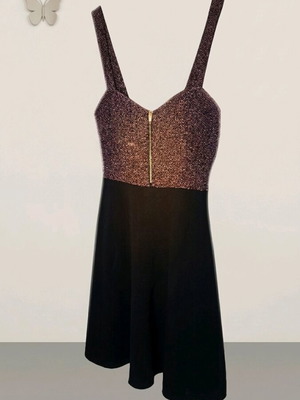Mini Party Dress σαν καινούργιο, μαύρο με χρυσαφί λεπτομέρειες, μέγεθος S