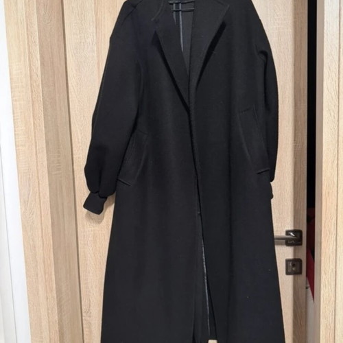 Lumina black coat long one size used without belt