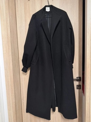 Lumina black coat long one size used without belt