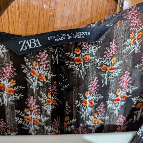 Zara wrap dress used, size S, black-brown