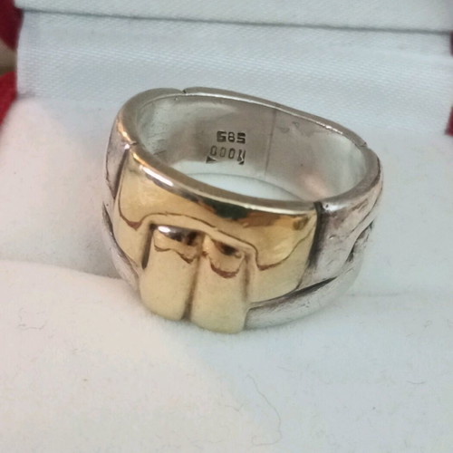 Silver-gold ring used 1000 silver and 585 gold No.54