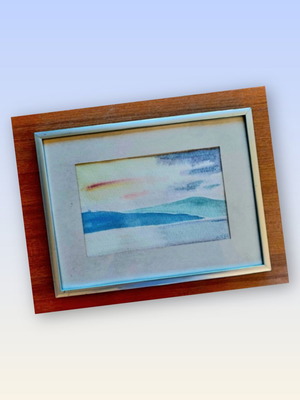Small watercolor painting like new with frame
