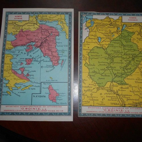 Chromolithograph maps used, pack of 10, old notebook covers