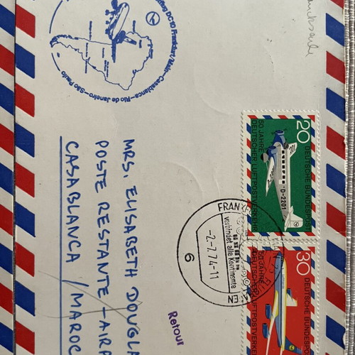 Vintage Lufthansa first flight airmail envelopes set of 4, like new
