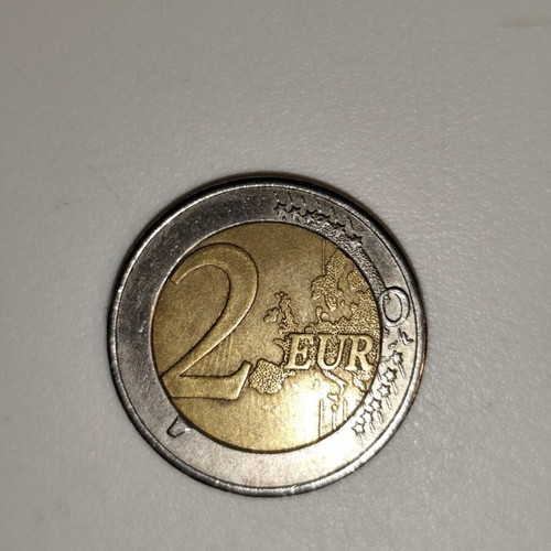 2 Euro 2009 Germany 10 Years EMU Rotated Core Error Coin