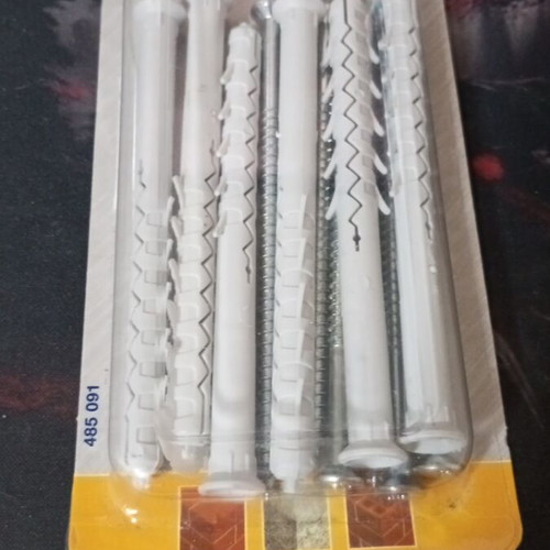 Set of 6 heavy-duty window frame screws and long plugs new