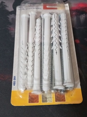 Set of 6 heavy-duty window frame screws and long plugs new