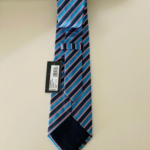 Glou tie new 100% silk blue turquoise