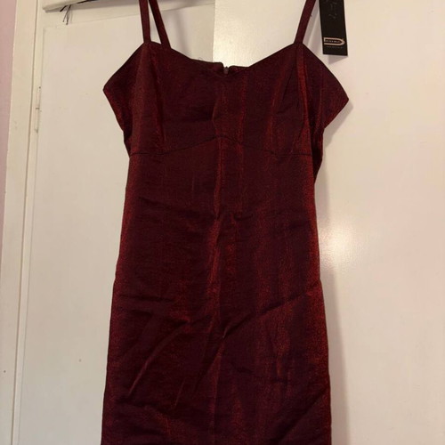 Dress L size new, metallic burgundy color with thin straps