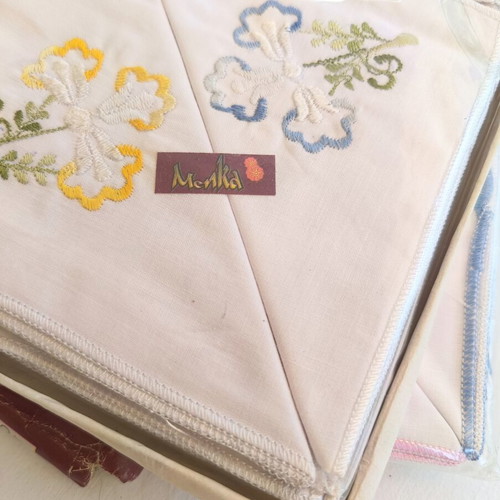 Menka Handkerchiefs vintage set of 24 deadstock 1995-96 original box
