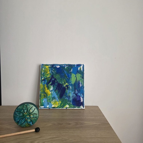 Original Abstract Painting "Ocean & Forest Motion" Acrylic on Canvas new