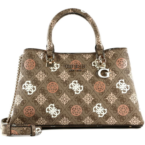 Guess Eliette Logo Girlfriend Satchel, latte logo multi