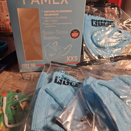 Children's face masks, pack of 11, new, blue and football designs