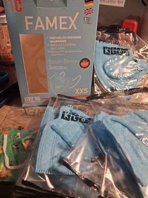 Children's face masks, pack of 11, new, blue and football designs