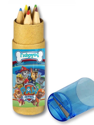 Paw Patrol colored pencils new with name in kraft box