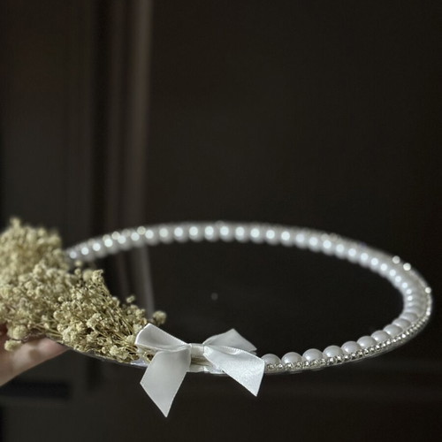 Handmade bridal tray mirror with pearls new