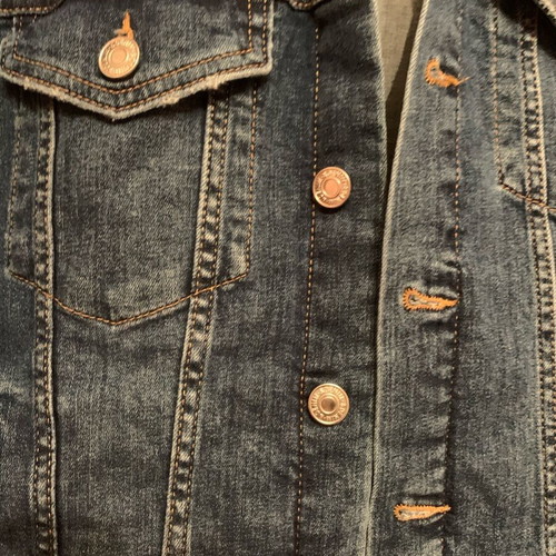 Denim jacket used, size Large, dark blue