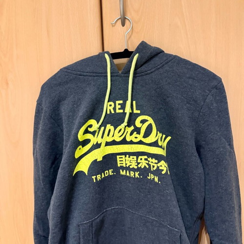 SuperDry hoodie new with fleece lining and hood gray size L