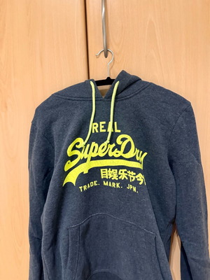 SuperDry hoodie new with fleece lining and hood gray size L