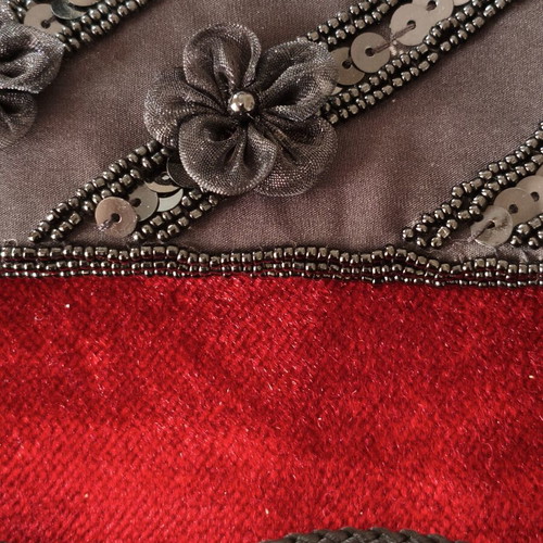 Skontras fabric belt like new with beads, sequins and flowers
