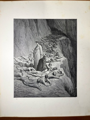 Gustave Doré vintage engraving used, 29x36 cm