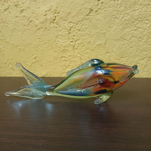 Blown Glass Fish used with colorful design