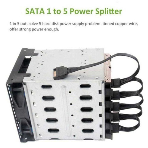SATA power cable splitter new, 1 to 5 SATA connectors