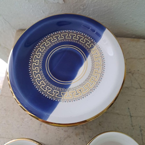 Handmade 24K gold-plated coffee cup set like new