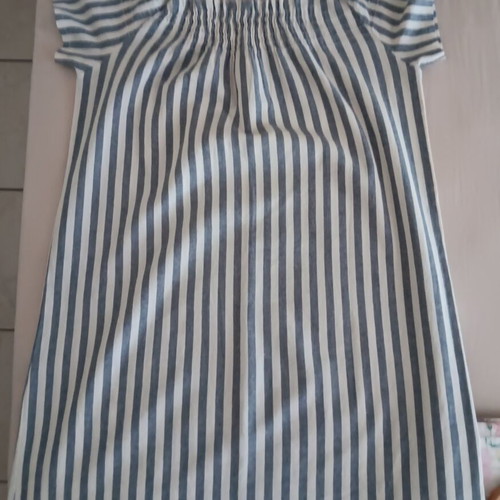 Mini striped linen dress like new, one size, white and blue