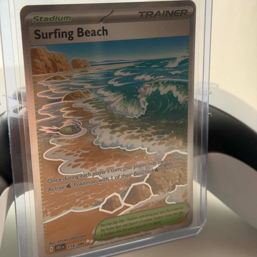 Surfing Beach (CRI 114) Pokemon TCG card like new
