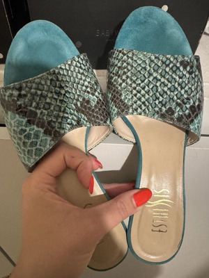 Mules Esthissis size 37 used, 6cm heel, green