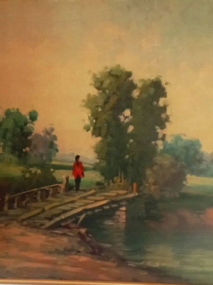 Oil painting on canvas by Th. Vrettos in excellent condition