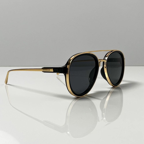 BorMain August sunglasses new, black and gold, UV400 protection