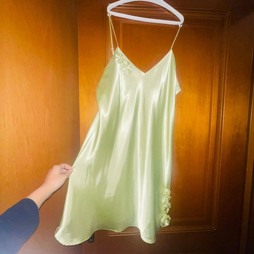 Mystico satin nightdress new, green, size XL