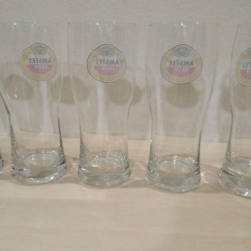 Amstel Beer large beer glass collection, 12 pieces, 2004-05