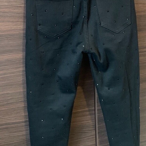 Women's black jeans with shiny strass new, size S