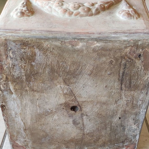 Clay square planter like new with intricate designs