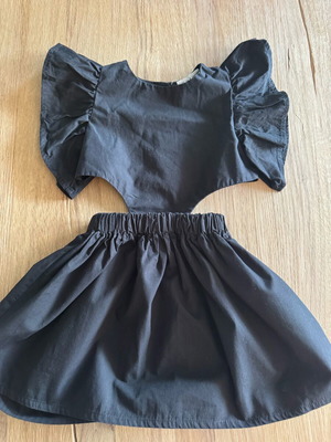 Two In A Castle girl dress 104 cm like new, black, 100% cotton